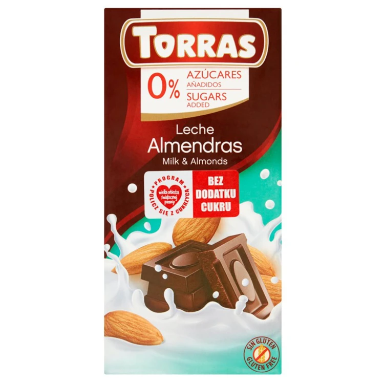 CZEKOLADA TORRAS BEZ CUKRU 75G - MLECZNA Z MIGDAŁAMI.jpg