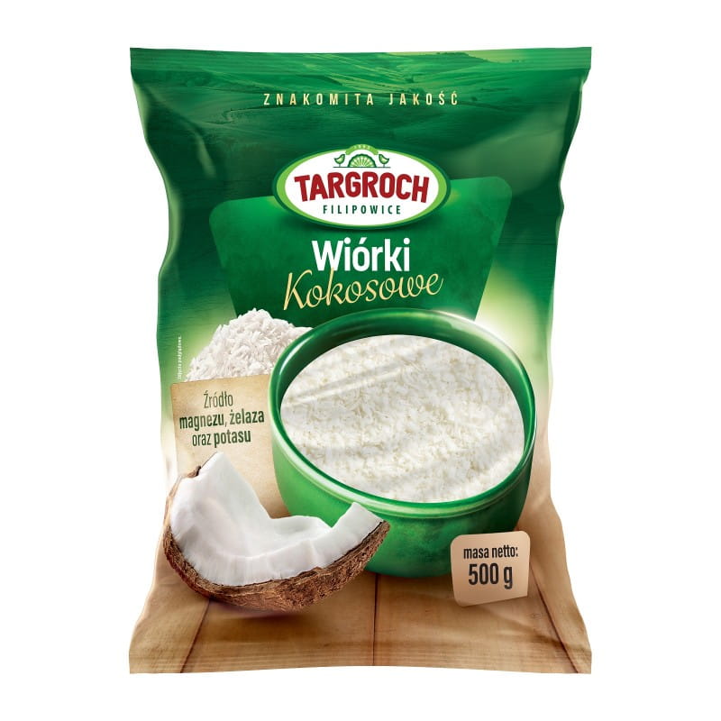WIÓRKI KOKOSOWE 500G - TARGROCH
