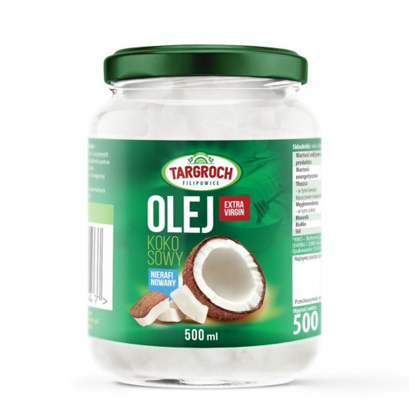 OLEJ KOKOSOWY EXTRA VIRGIN 500ML - TARGROCH