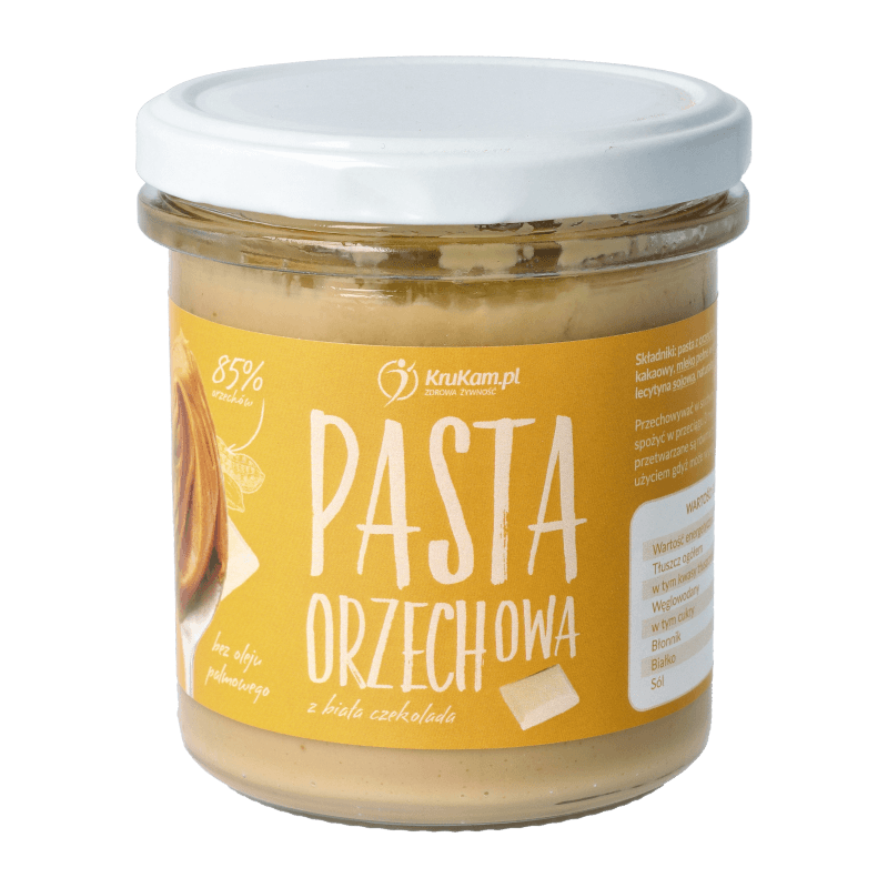 PASTA ORZECHOWA Z BIAŁĄ CZEKOLADĄ 300G - KRUKAM