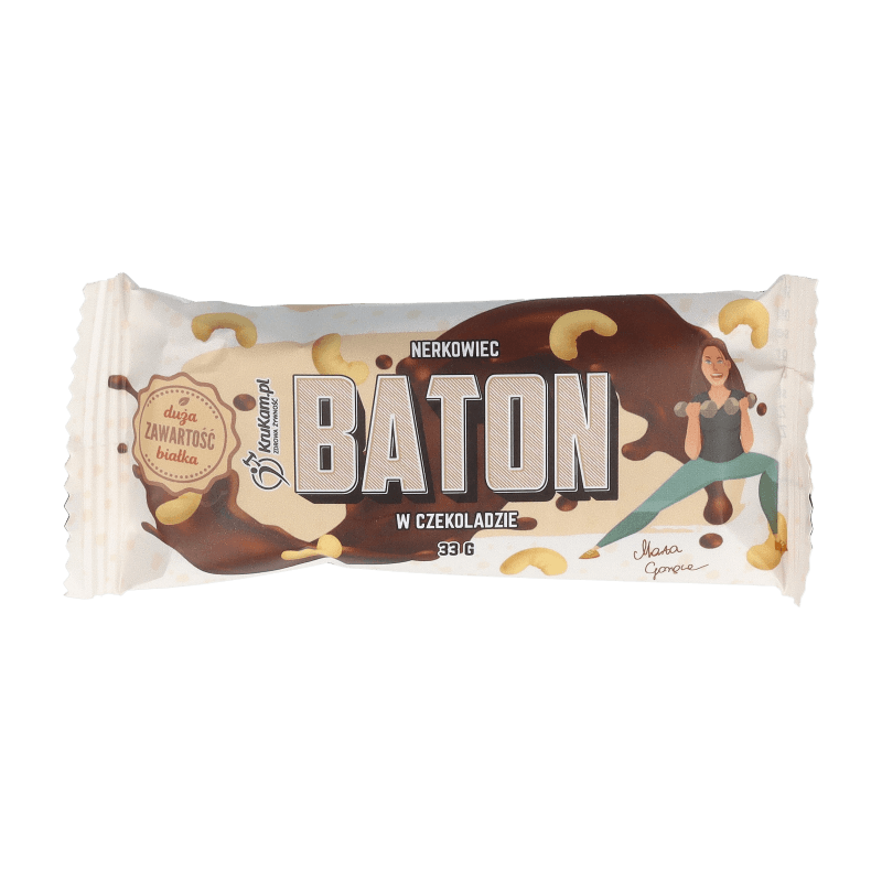 BATON BIAŁKOWY NERKOWIEC W CZEKOLADZIE 33G - KRUKAM