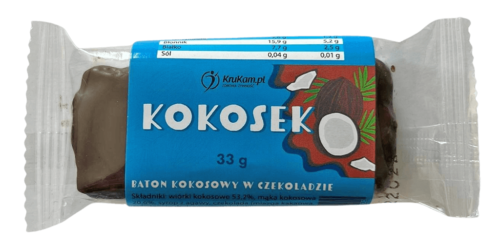 BATON KOKOSEK W CZEKOLADZIE 33G - KRUKAM