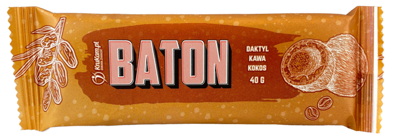 BATON DAKTYLOWY Z KOKOSEM I KAWĄ 40G - KRUKAM