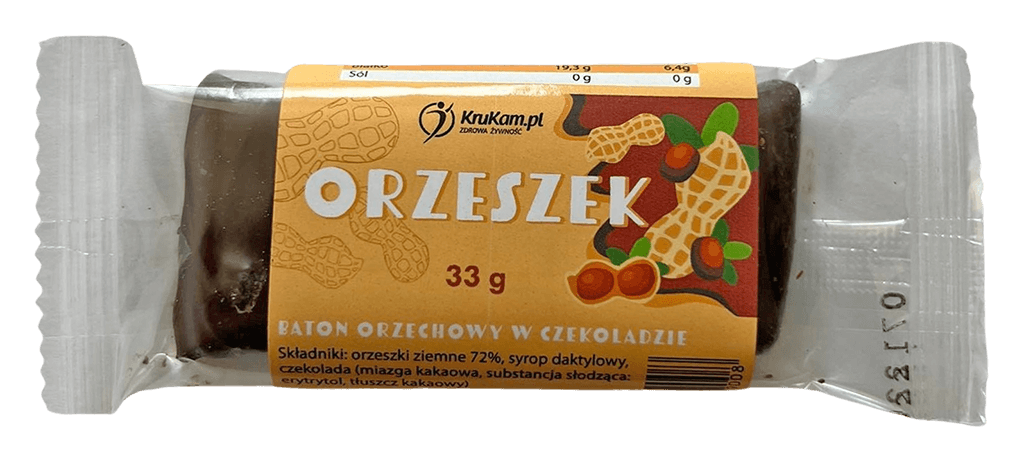 BATON ORZESZEK W CZEKOLADZIE 33G - KRUKAM