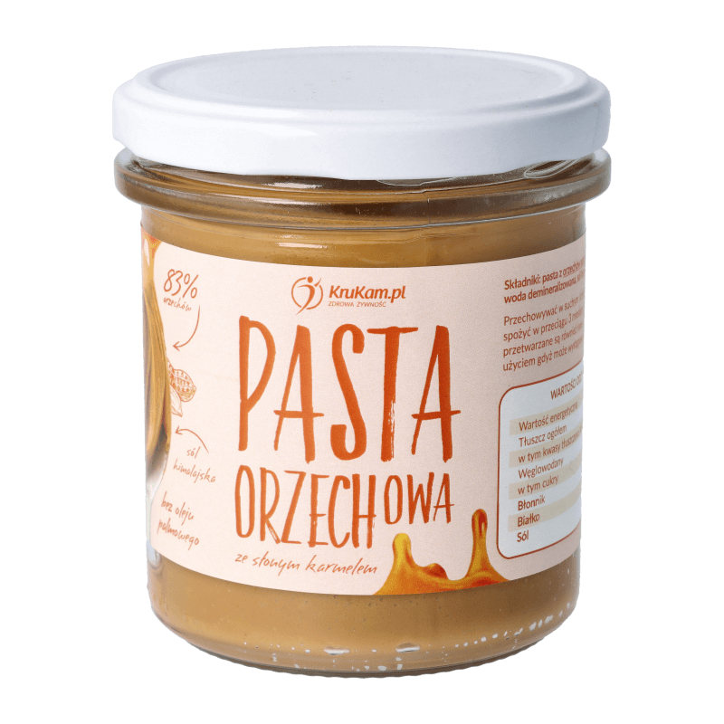 PASTA ORZECHOWA Z SŁONYM KARMELEM 300G - KRUKAM
