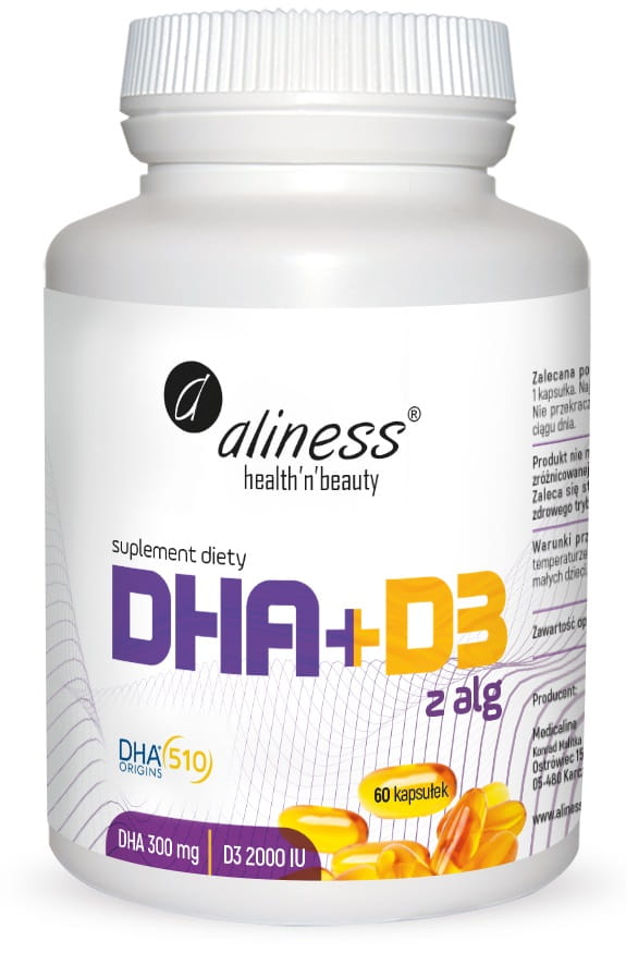 OMEGA DHA 300MG + D3 2000IU 60 KAPS - ALINESS