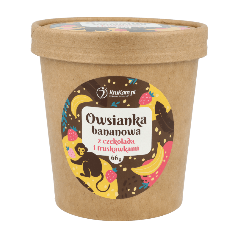 OWSIANKA BANANOWA Z CZEKOLADA I TRUSKAWKAMI 66G - KRUKAM