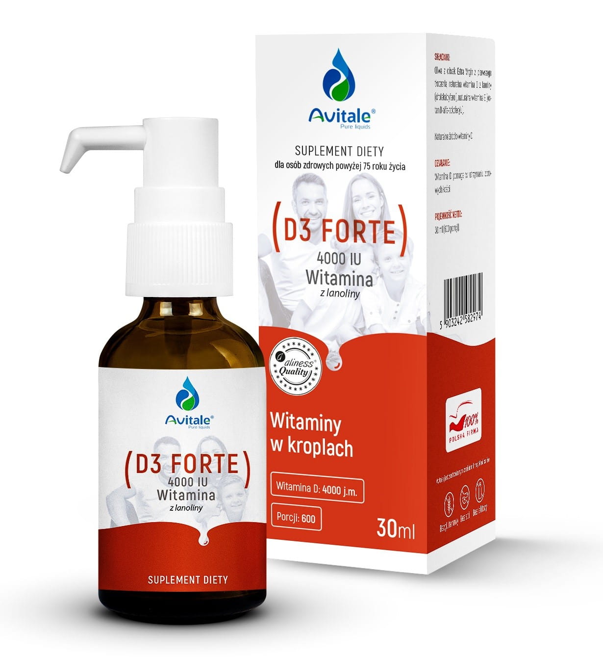 WITAMINA D3 FORTE KROPLE 30ML AVITALE -  ALINESS