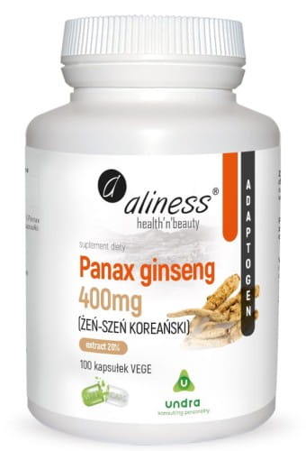 PANAX GINSENG (ŻEŃ-SZEŃ KOREAŃSKI) 400MG 100 KAPS - ALINESS