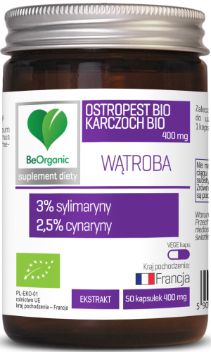 WĄTROBA OSTROPEST BIO + KARCZOCH BIO 400 MG 50 KAPS - BEORGANIC 