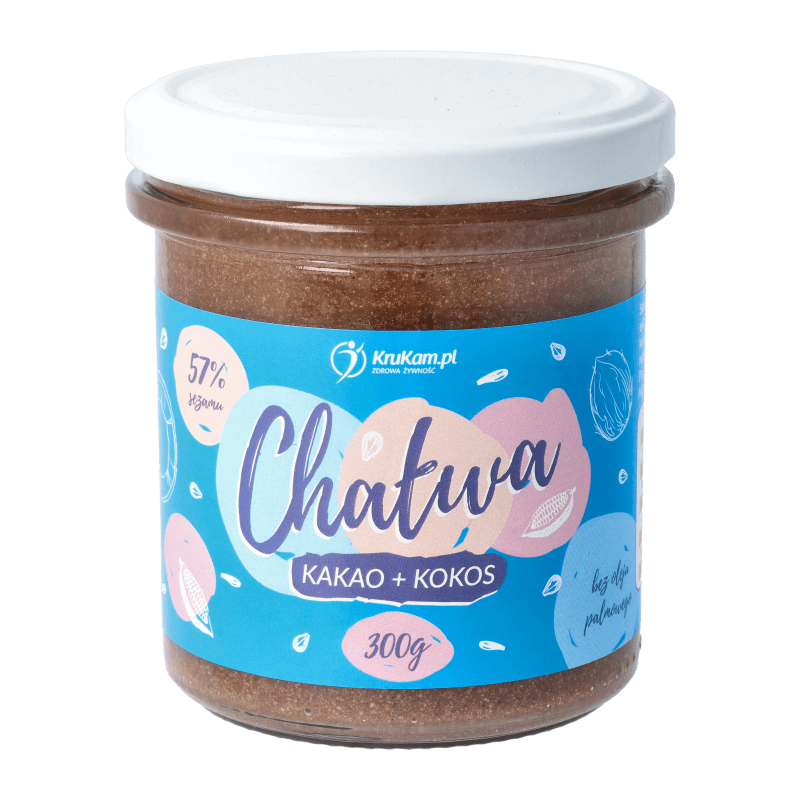 CHAŁWA TURECKA KAKAOWA Z KOKOSEM BEZ CURKU 300G - KRUKAM