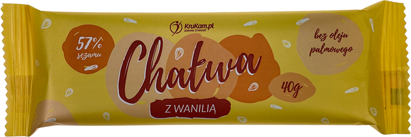 BATON CHAŁWOWY WANILIOWY 40G - KRUKAM