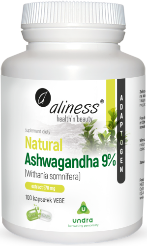 NATURAL ASHWAGANDHA 570MG 9% 100 KAPS - ALINESS