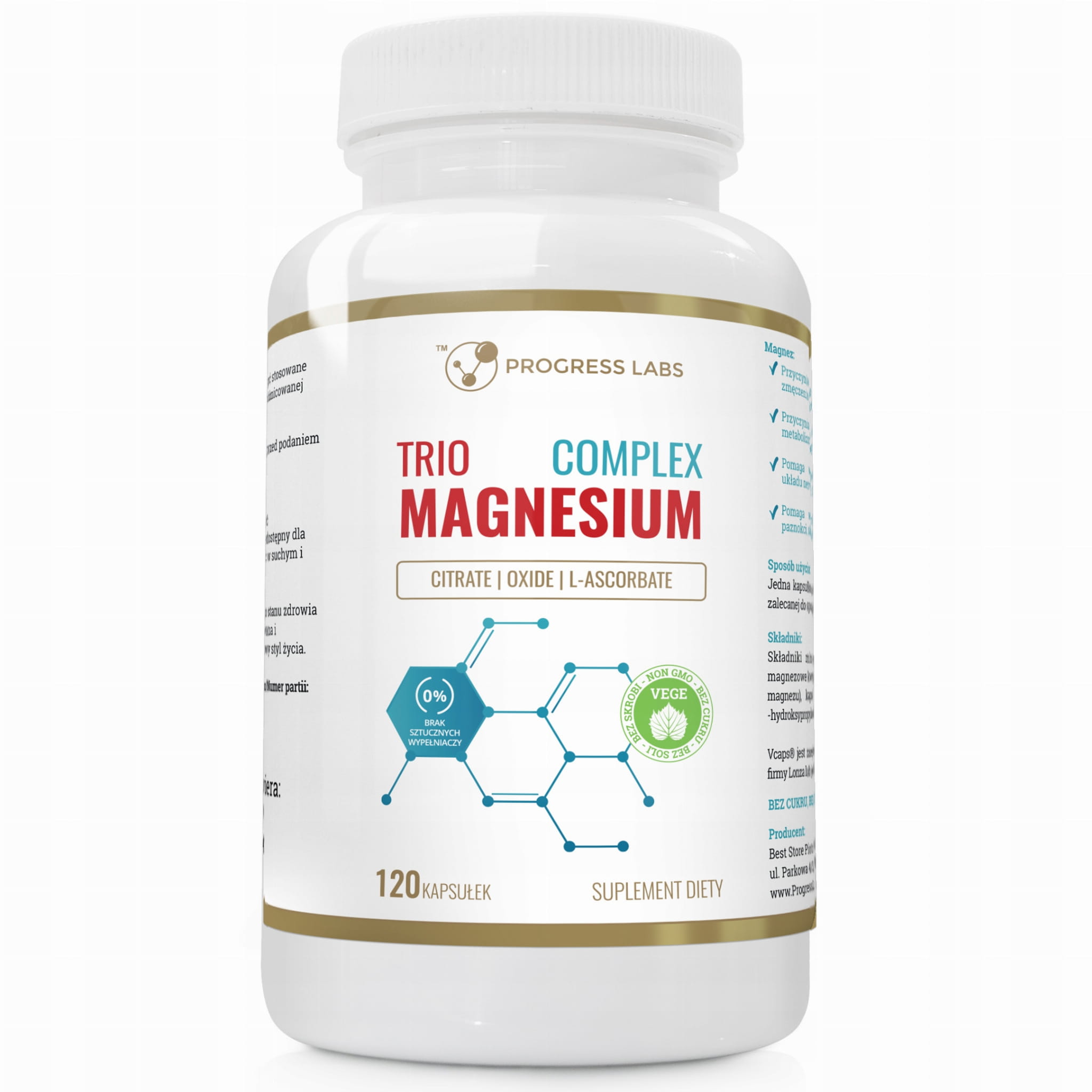TRIO MAGNESIUM COMPLEX 120 KAPS - PROGRESS LABS