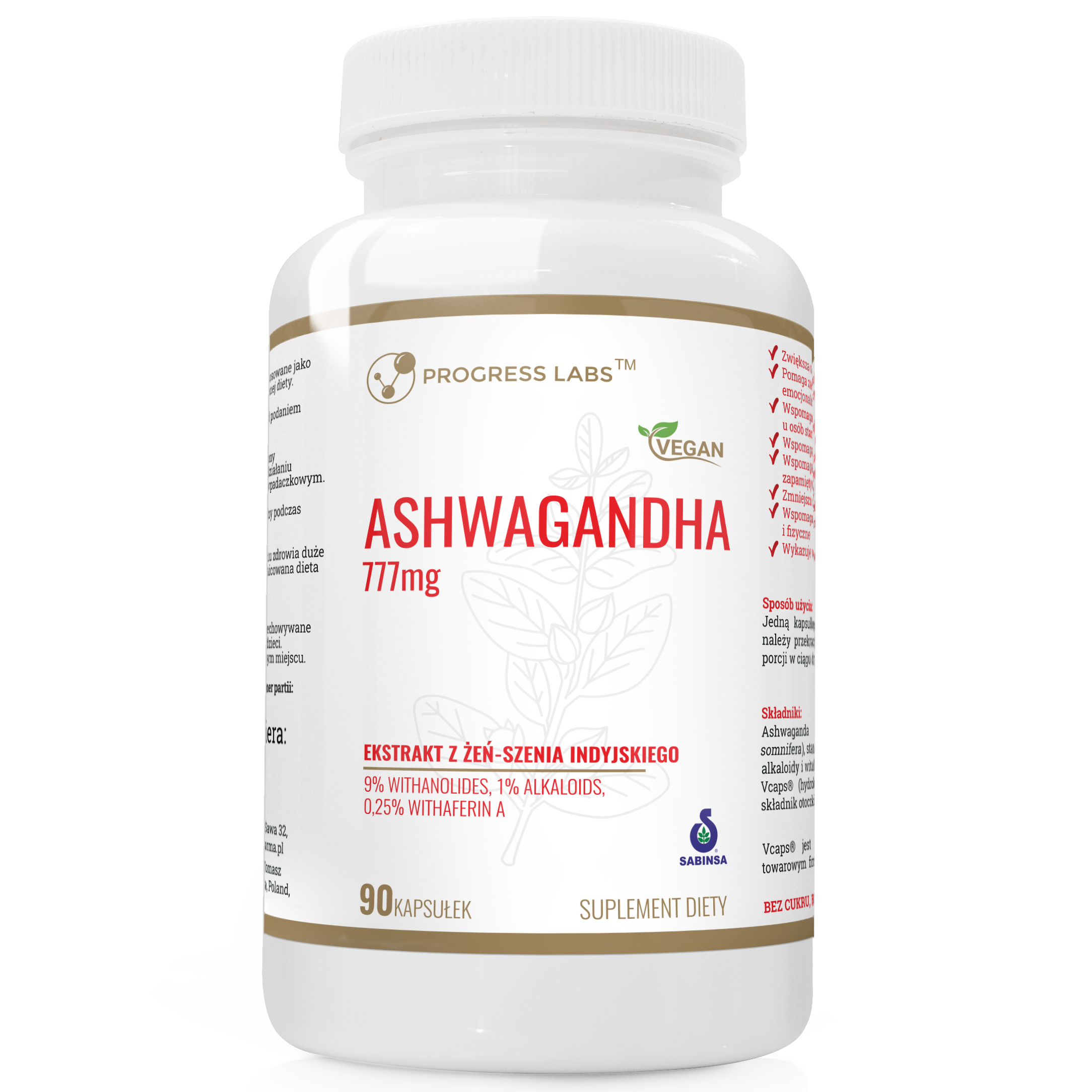 ASHWAGANDHA 777MG 90 KAPS - PROGRESS LABS