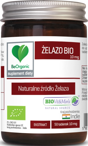ŻELAZO BIO 10MG 50 TAB - BEORGANIC