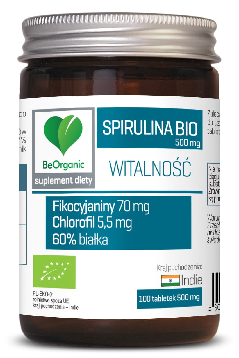 SPIRULINA BIO 500 MG 100 TAB - BEORGANIC