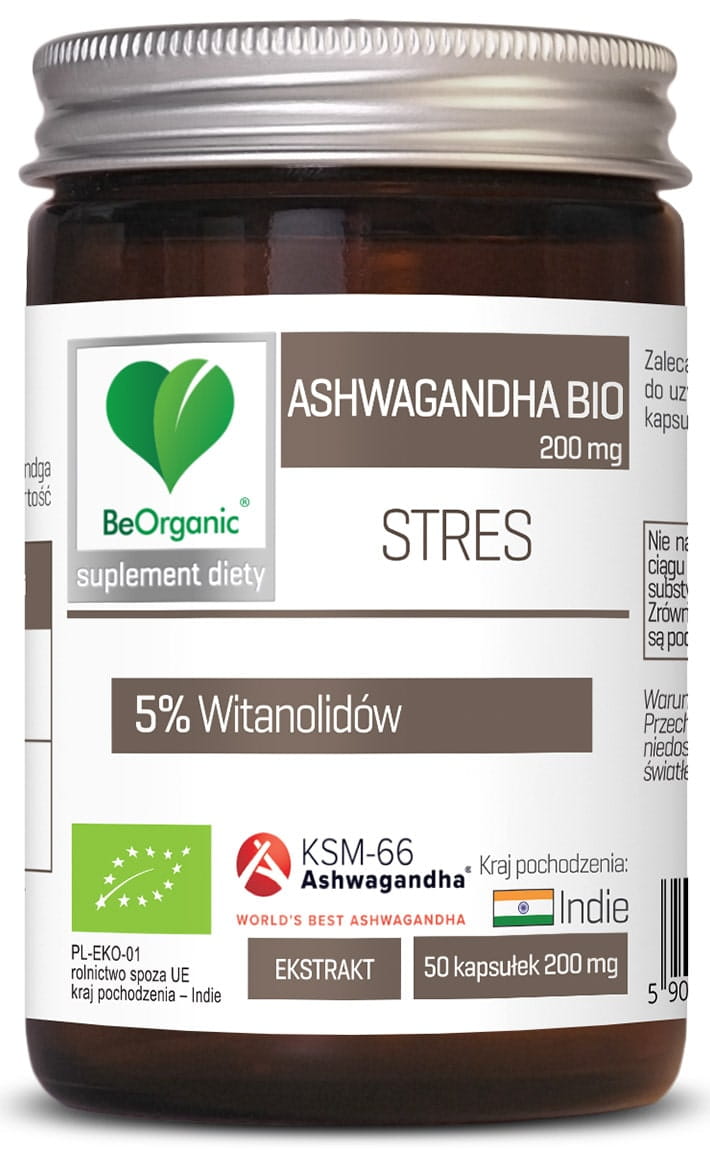 ASHWAGANDHA KSM 66 BIO 50 KAPS - BEORGANIC