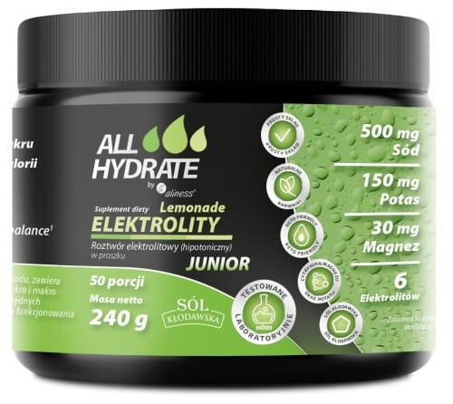 ALLHYDRATE ELEKTROLITY JUNIOR 240G LEMONIADA - ALINESS