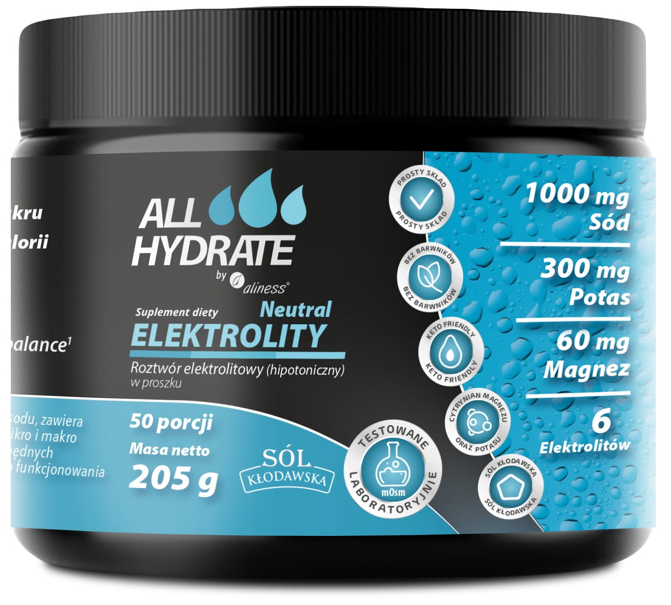ALLHYDRATE ELEKTROLITY 205G BEZSMAKOWE - ALINESS