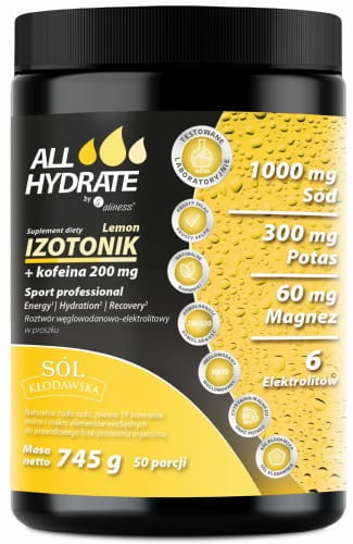ALLHYDRATE IZOTONIK + KOFEINA 745G CYTRYNA - ALINESS