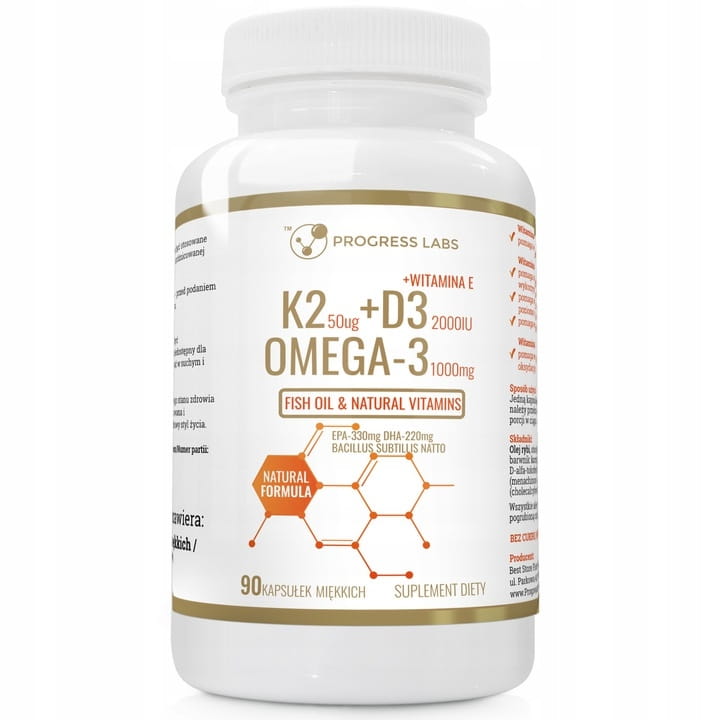 OMEGA 3 + K2+D3 90 KAPS - PROGRESS LABS