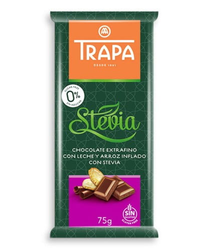 CZEKOLADA MLECZAN CRUNCHY ZE STEWIĄ 75G - TRAPA