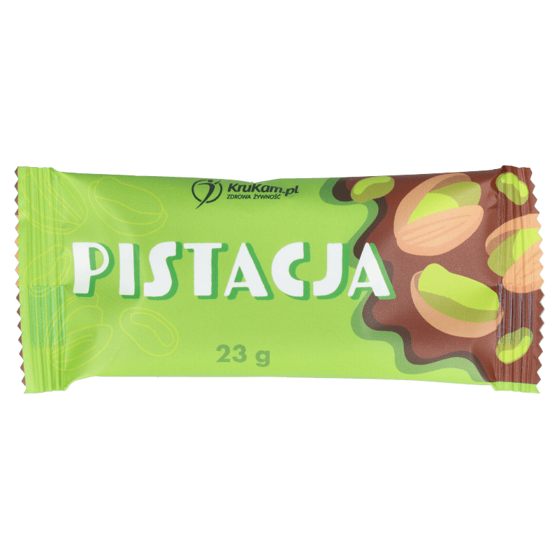 BATON PISTACJOWY W CZEKOLADZIE 23G - KRUKAM