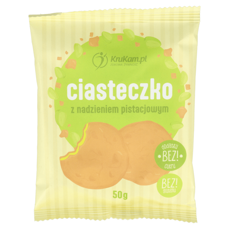 CIASTECZKO Z NADZIENIEM PISTACJOWYM 50G - KRUKAM