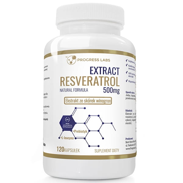 RESWERATROL EXTRACT 500MG 120 KAPS - PROGRESS LABS