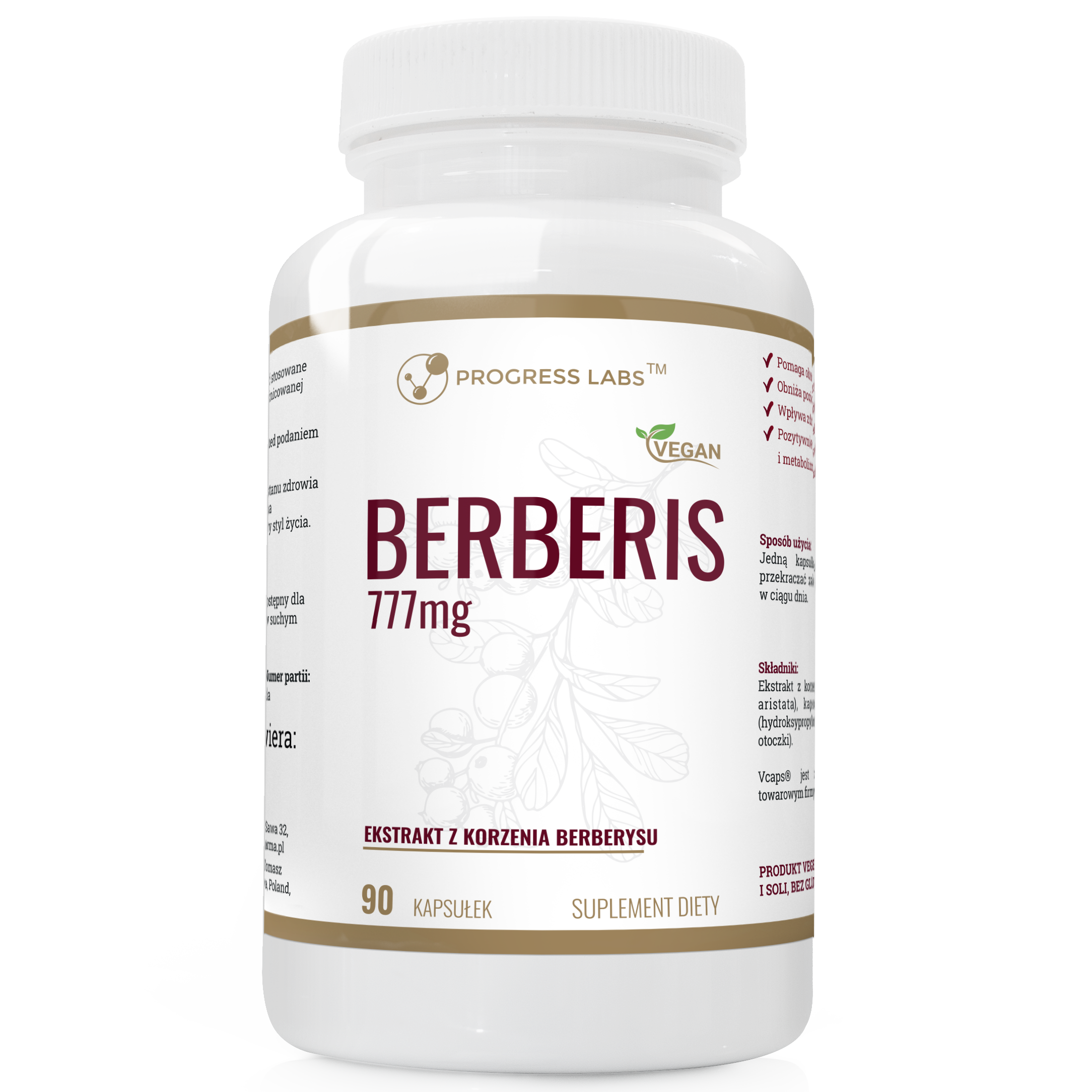 BERBERIS EXTRACT 777MG 90KAPS - PROGRESS LABS