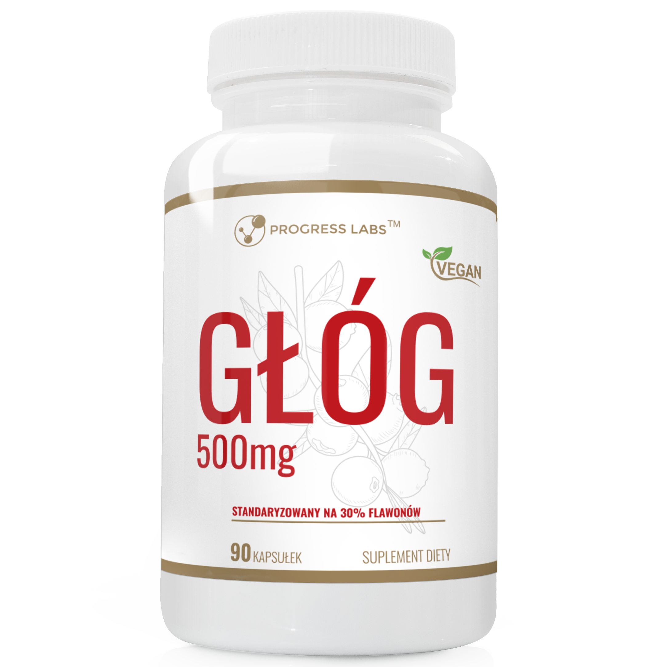 GŁÓG EKSTRAKT 500 MG 90 KAP - PROGRESS LABS