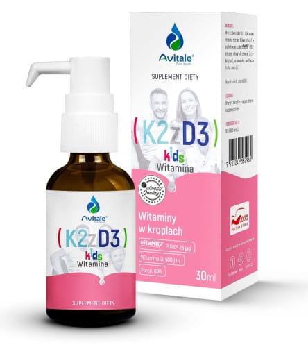 KROPLE K2 + D3 KIDS (VITA MK7) 30ML - ALINESS