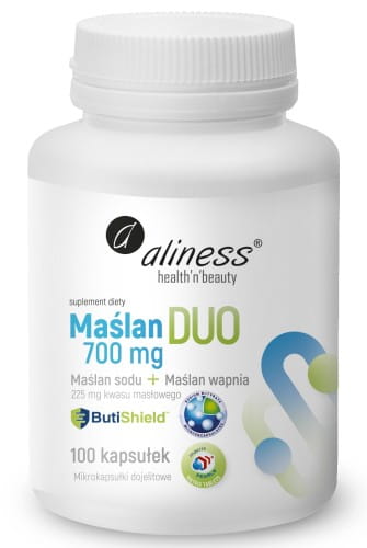 MAŚLAN DUO MAŚLAN SODU I WAPNIA 225MG KWASU MASŁOWEGO 100KAPS - ALINESS