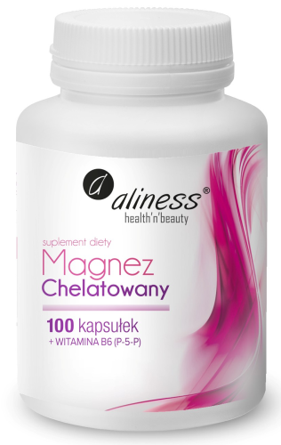 MAGNEZ CHELATOWANY 720MG + B6 100 KAPS - ALINESS