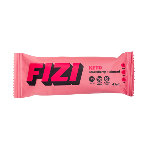 BATON KETO PROTEINOWY STRAWBERRY ALMOND 45G - FIZI