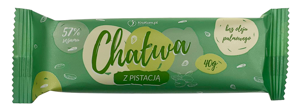 BATON CHAŁWOWY Z PISTACJAMI 40G - KRUKAM