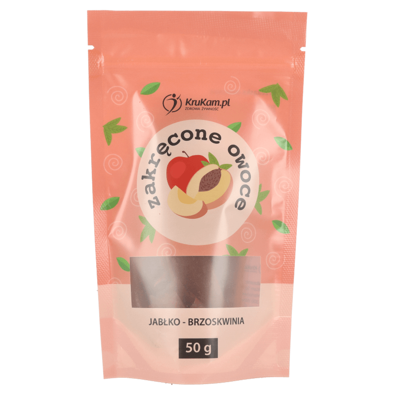 ZAKRĘCONE OWOCE JABŁKO - BRZOSKWINIA 50G - KRUKAM