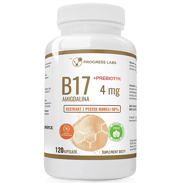 WITAMINA B17 4MG + PREBIOTYK AMIGDALINA 120 KAP - PROGRESS LABS