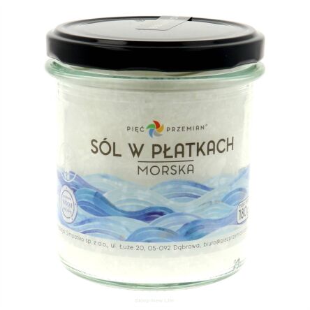SÓL MORSKA W PŁATKACH 180G - PIĘĆ PRZEMIAN
