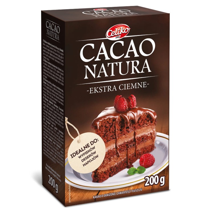 KAKAO NATURALNE EKSTRA CIEMNE 200G - CELIKO