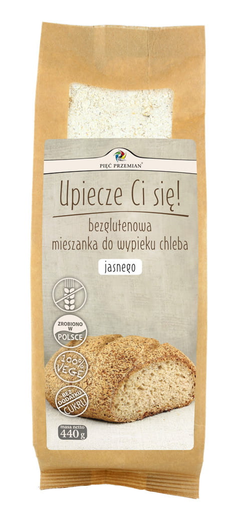 MIESZANKA CHLEBA 440G - PIĘĆ PRZEMIAN - CHLEB JASNY BEZGLUTENOWY
