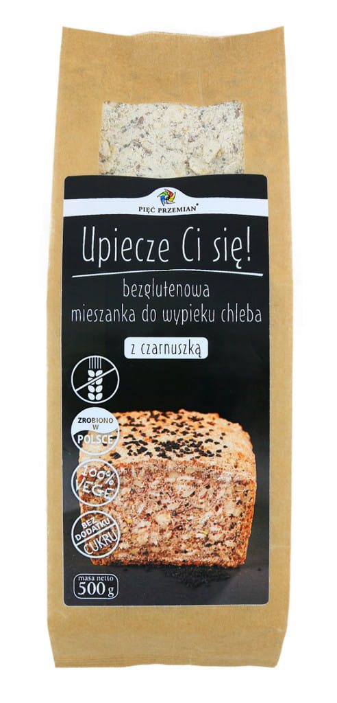 MIESZANKA CHLEBOWA Z CZARNUSZKĄ 500G - PIĘĆ PRZEMIAN