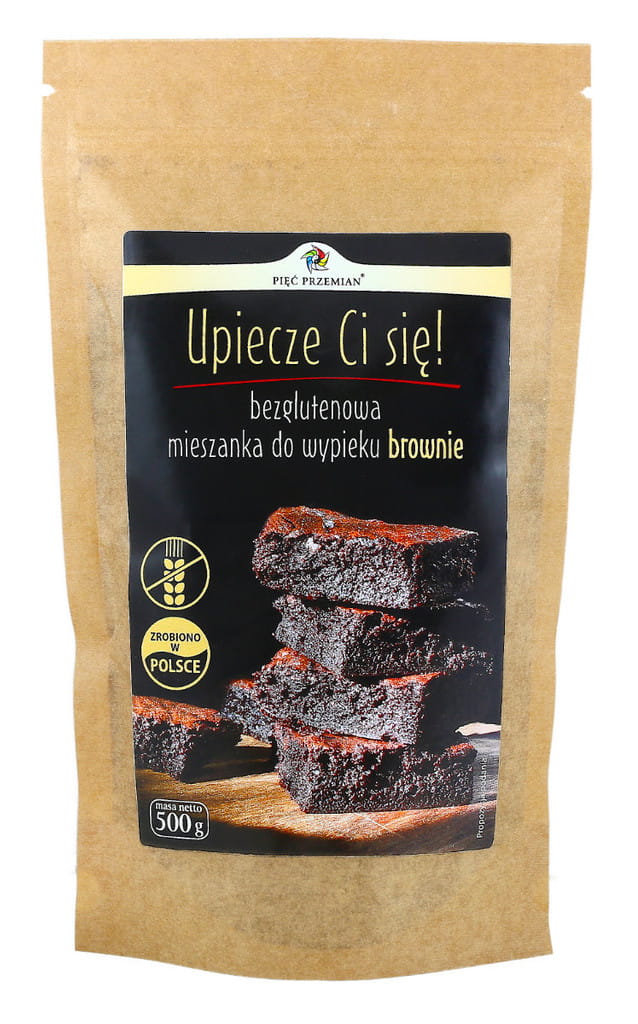 MIESZANKA NA BEZGLUTENOWE BROWNIE 500G - PIĘĆ PRZEMIAN