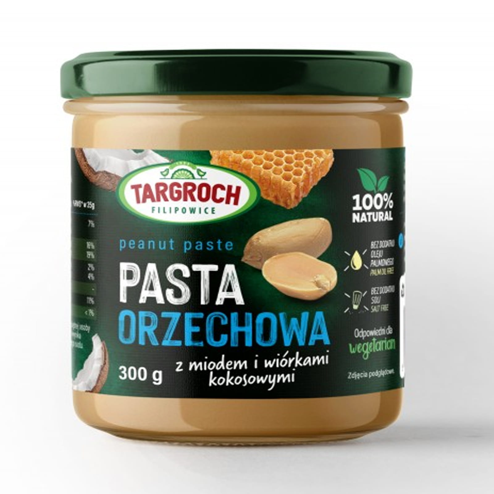 PASTA ORZECHOWA 300G - TARGROCH - MIÓD I WIÓRKI KOKOSOWE